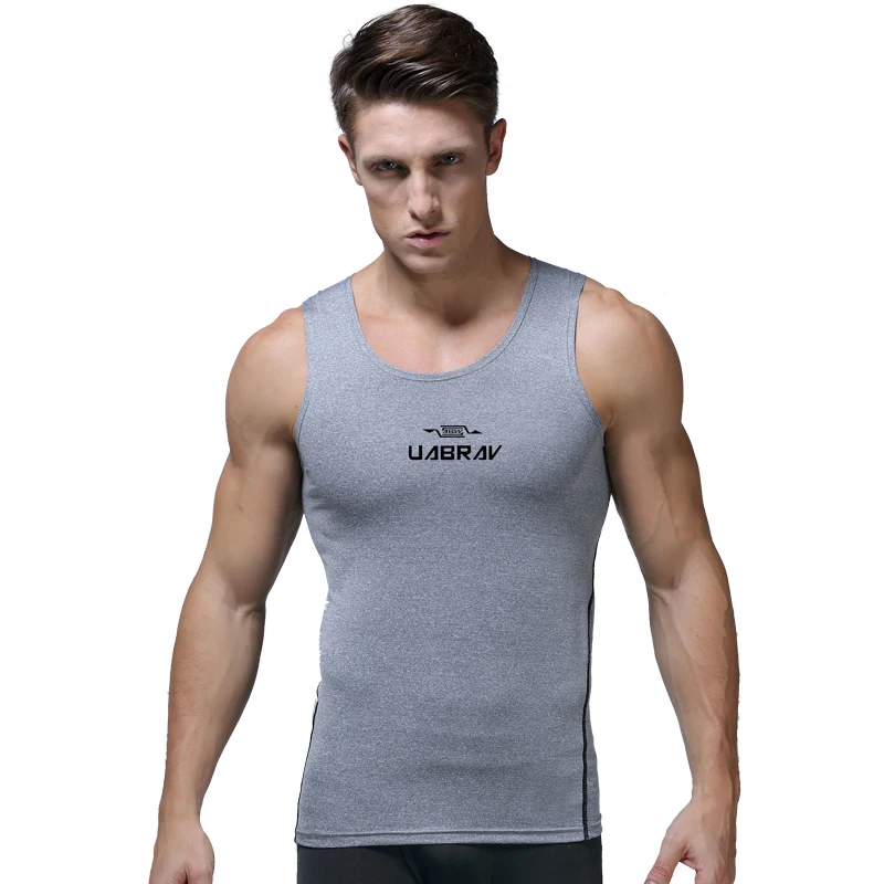 Compression men tank tops Quick drying protective vest tight sleeveless