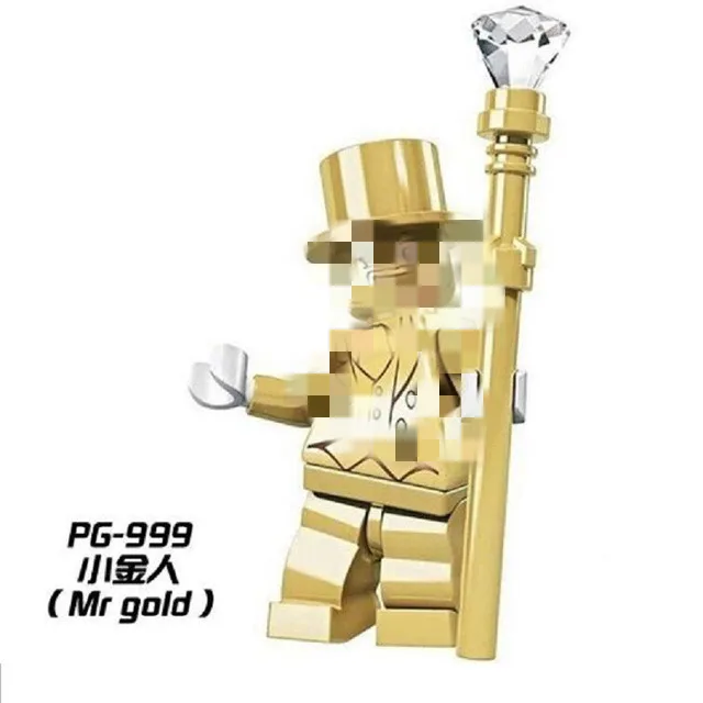 

10Pcs Building Blocks Super Heroes Chrom Golden Mr. Gold Deadpool Captain America Star Wars Bricks Best Children Gift Toys