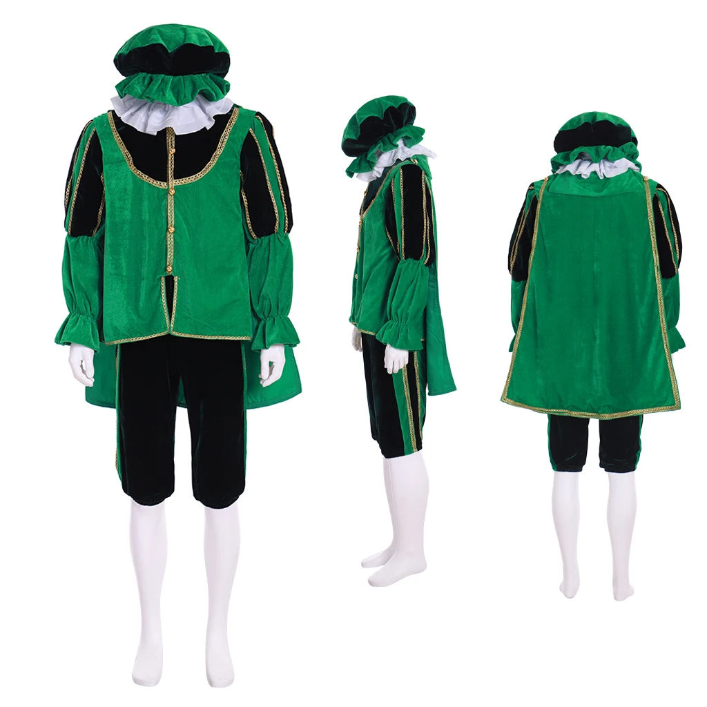 Cosplaydiy Medievale Tudor Secondo Il Costume Verde Vestito Tudor King Prince Knight Lord Tunica Costume L717