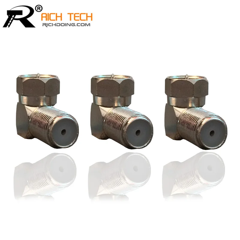 3PCS LOT NEW ARRIVAL ANGLE TV CONNECTOR WHOLESALE F MALE TO F FEMALE RIGHT ANGLE CONNECTOR