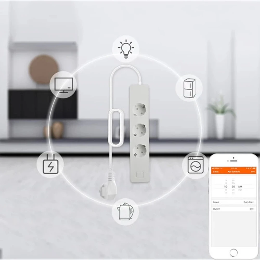 Wifi Smart power Strip Защита от перенапряжения 3 способа ЕС розетки с USB беспроводной Outelt удаленный домашний комплект работа с Alexa Google Home