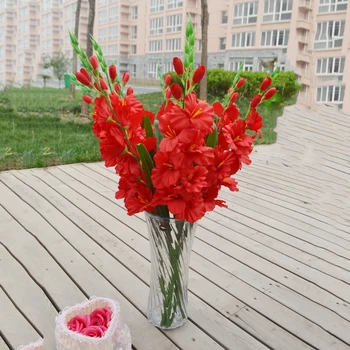 

Red 80cm Fake Gladiola Gladiolus Flower Leaf Home Wedding Decor