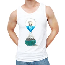 Модные время песчаной Стекло Дизайн Лето Для мужчин Безрукавки для женщин час Стекло форме печатных жилет без рукавов