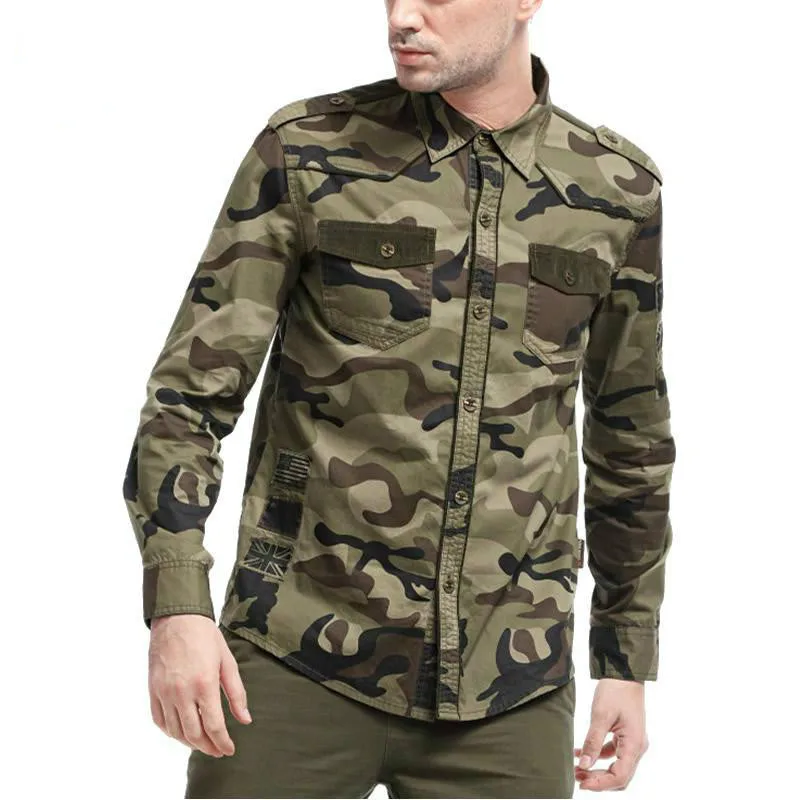 Военная тактика в камуфляжной отдыха мужская рубашка с длинным рукавом летняя боевая рубашка камуфляж дышащая быстросохнущая Спортивная одежда на открытом воздухе