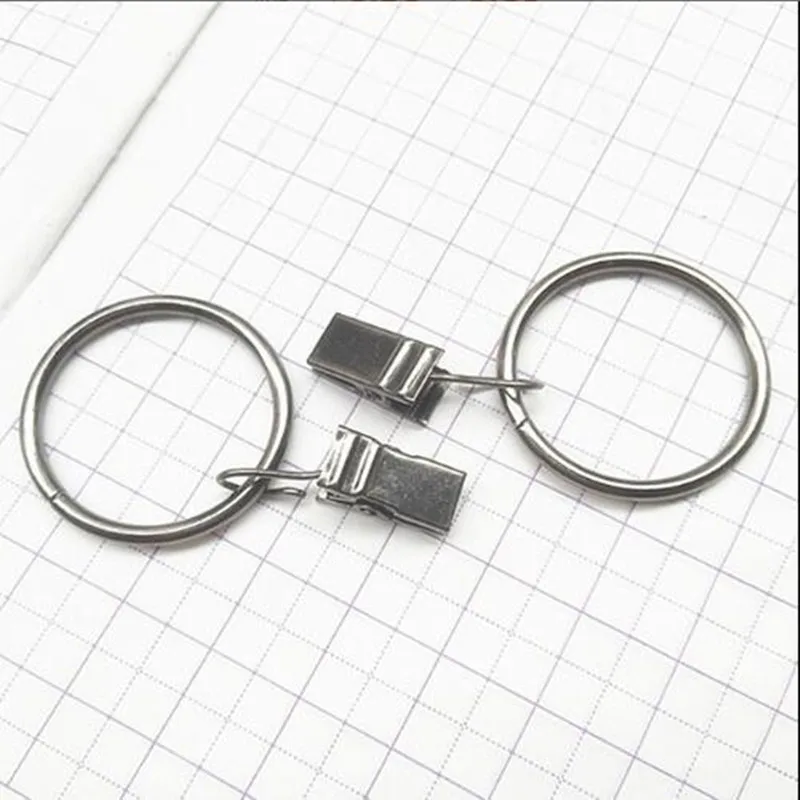 Skup 40 sztuk metalowe pierścienie do zasłon draperia pręt pierścień netto Rail Voile polak z klipsem HYZ9149