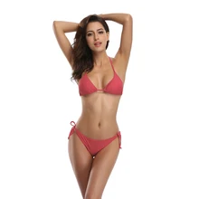

SHEKINI Triangle Bikini Padded Top Tie Side Bottom Scrunch Swimsuits Bathing Suit