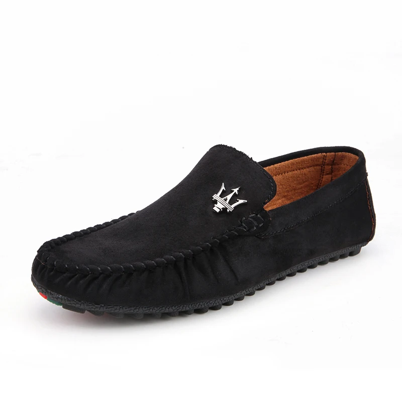 Daim Lumière Chaussures khaki gray Nouvelle 2018 Cuir Conduite Formelle Hommes En Mocassins Fond Black Yq01R1