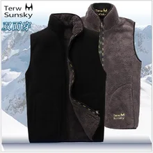 Уличная походная Лыжная одежда с двойным лицом на осень зиму для мужчин и женщин, флисовый жилет высокого качества, теплая одежда, толстая спортивная куртка