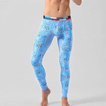 

Winter Men Long Johns Thicken Sexy Mens Long Pants Bottoms Pajama Low Waist Tight Legging Pouch Warm Long Johns Size M L XL XXL