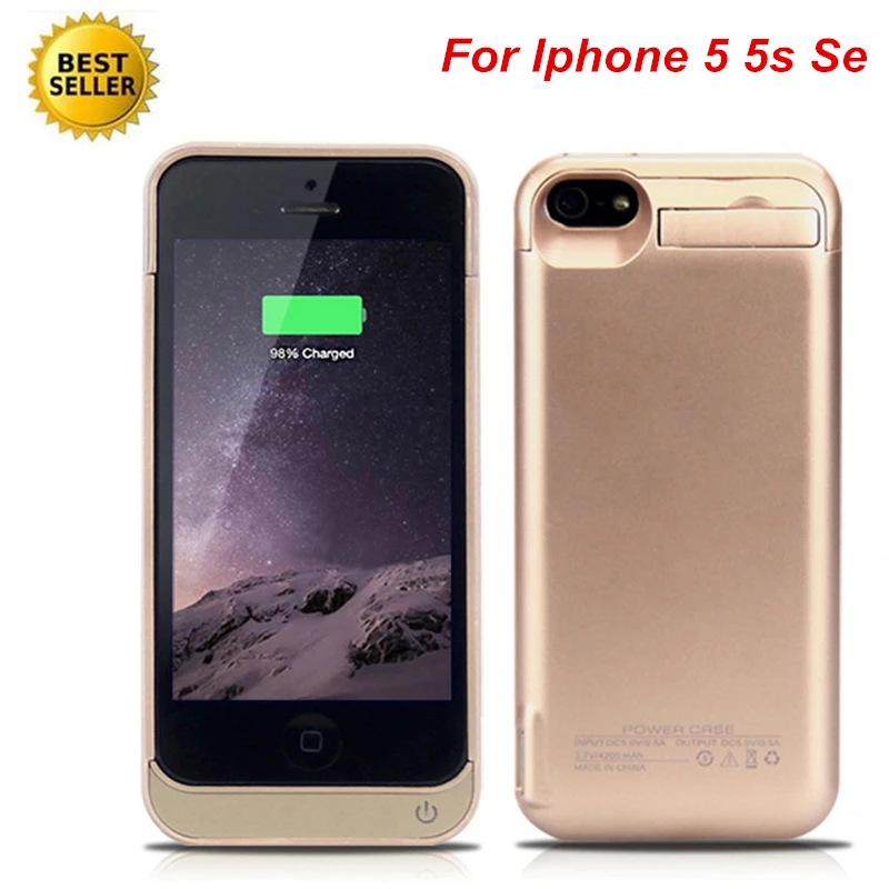 Funda de de 4200 Mah para Iphone 5, carcasa de batería externa para iPhone 5 5S SE|Cajas de cargadores de batería| - AliExpress