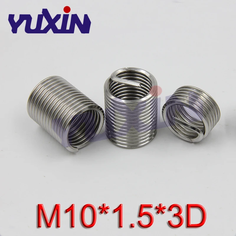 

20Pcs M10*1.5*3D Screw Thread Insert A2 Stainless Steel 304 Fasteners Repair Tools Kit Coiled Wire Helical Screw Sleeve Set