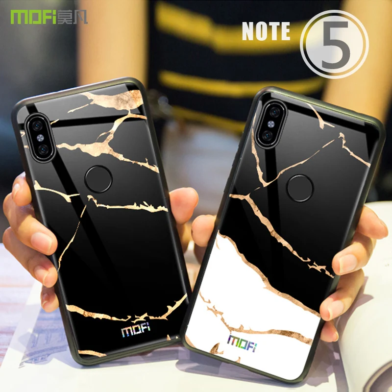 

redmi note 5 case cover MOFI for xiaomi redmi note 5 Global marble tempered glass Cover Case redmi note 5 Pro marble glass Case