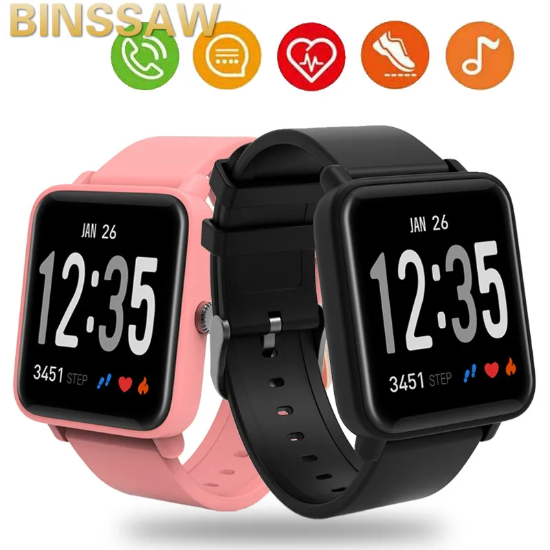 BINSSAW Bluetooth SmartWatch 2.5D светодиодный шагомер с изогнутым стеклом фитнес-трекер монитор артериального давления водонепроницаемые Смарт-часы