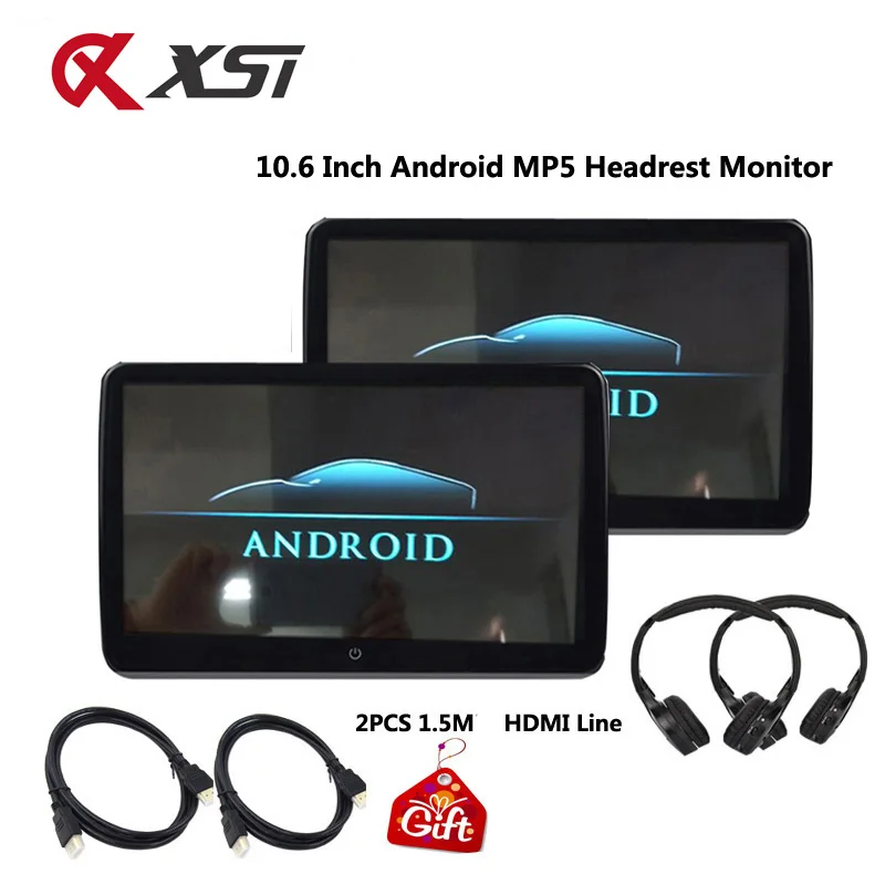 

XST 10.6 Inch Android 6.0 Car Headrest Monitor 1920*1080 HD MP5 Video IPS Touch Screen 3G WIFI USB/SD/HDMI/IR/FM/Bluetooth
