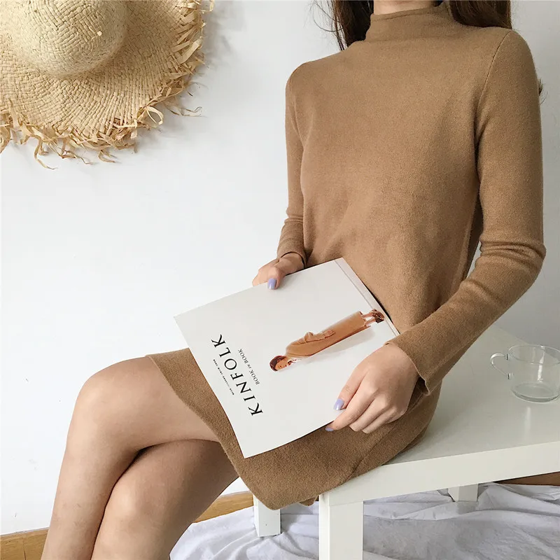 Comfortable high quality cashmere warm turtleneck sweater 2018 winter spring pullovers straight long sleeve solid sweater thick