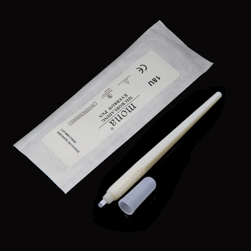 

10 PCS/lot Disposable Eyebrow Microblading Pen with 18 U Shape needle Blade Manual Microblade Needle Tool in Expiry date/Lot No.