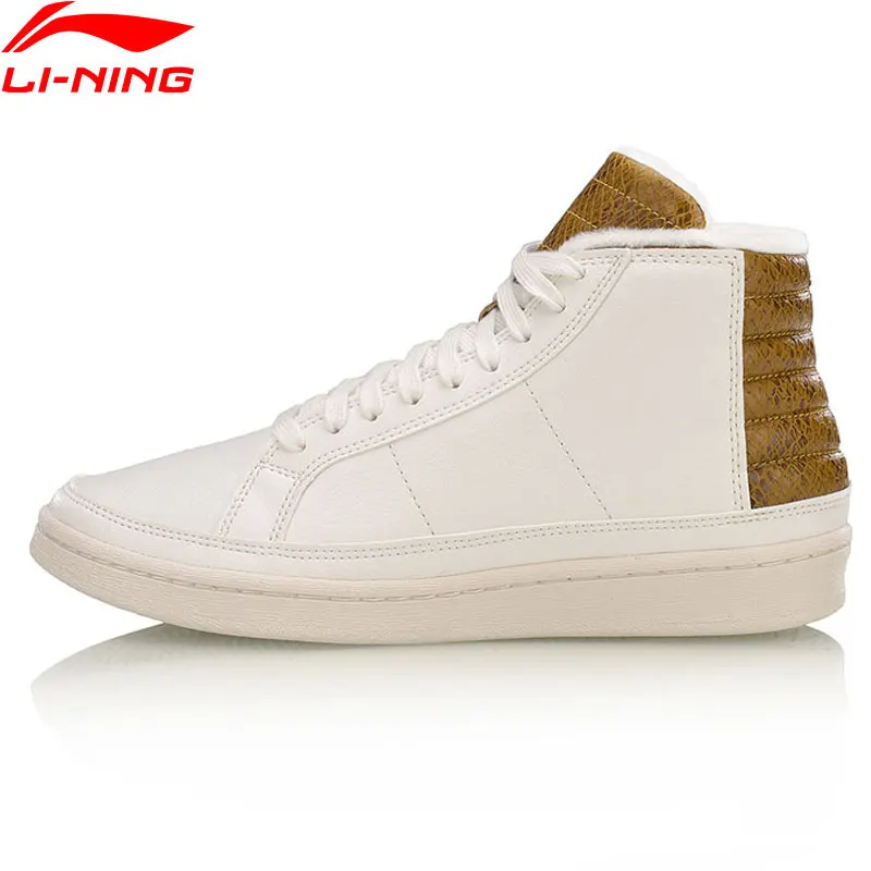 Clearance) Li-Ning Women COMBAT STYLE Winter Basketball Culture Shoes Warm Plush Wearable Shoes LiNing Sneakers AGBM002 XYL125