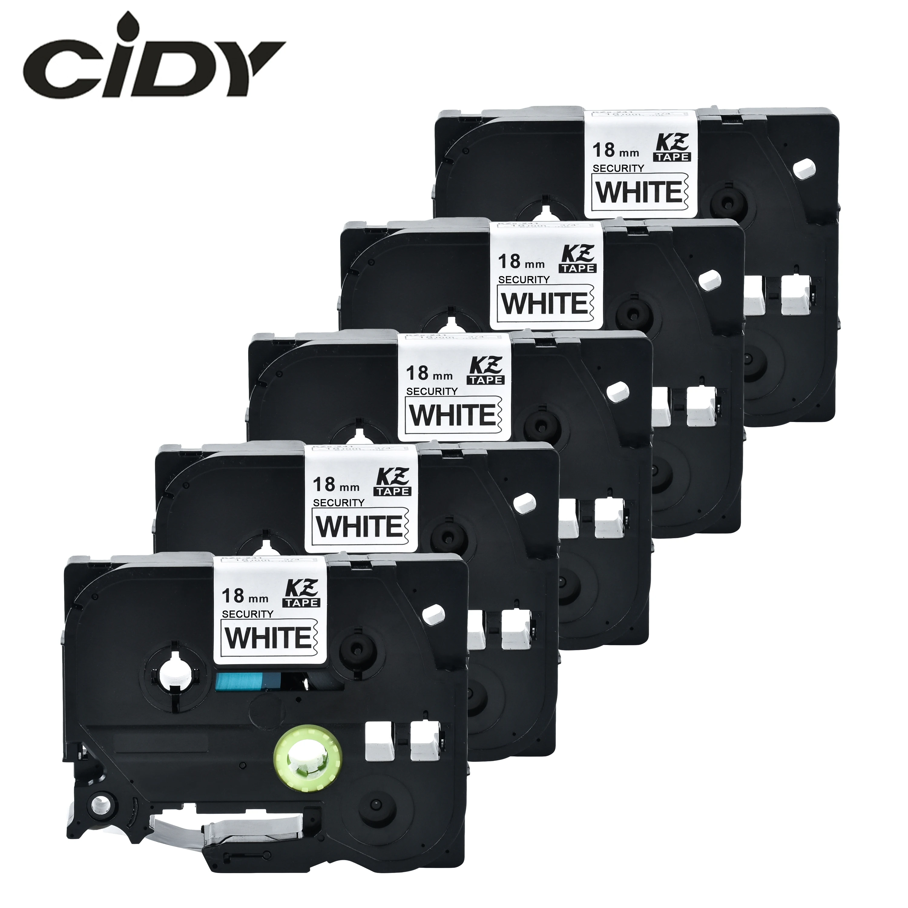 

Cidy 5pcs Security Label Tapes compatible TZe-SE4 tze SE4 TZ-SE4 TZ SE4 Black on White for Brother Ptouch printer factory supply