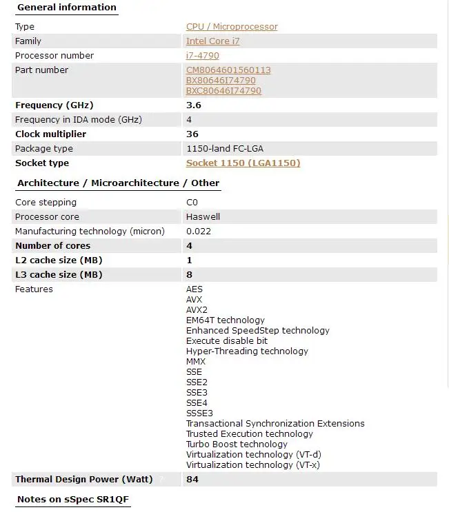 Процессор Intel Core I7 4790 I7-4790 CPU LGA 1150 четырехъядерный cpu работающий исправно настольный процессор