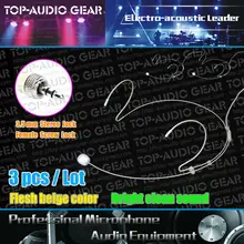 3 шт./лот, бежевый цвет, 3,5 мм разъем, стерео разъем, Заушник, гарнитура, микрофон для Sennheiser, беспроводной микрофон