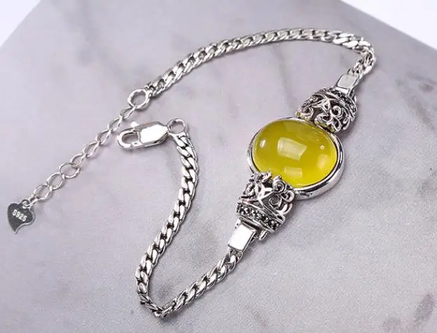 

JOOCHEER Sterling S925 925 silver bracelet Bangle natural stone trendy
