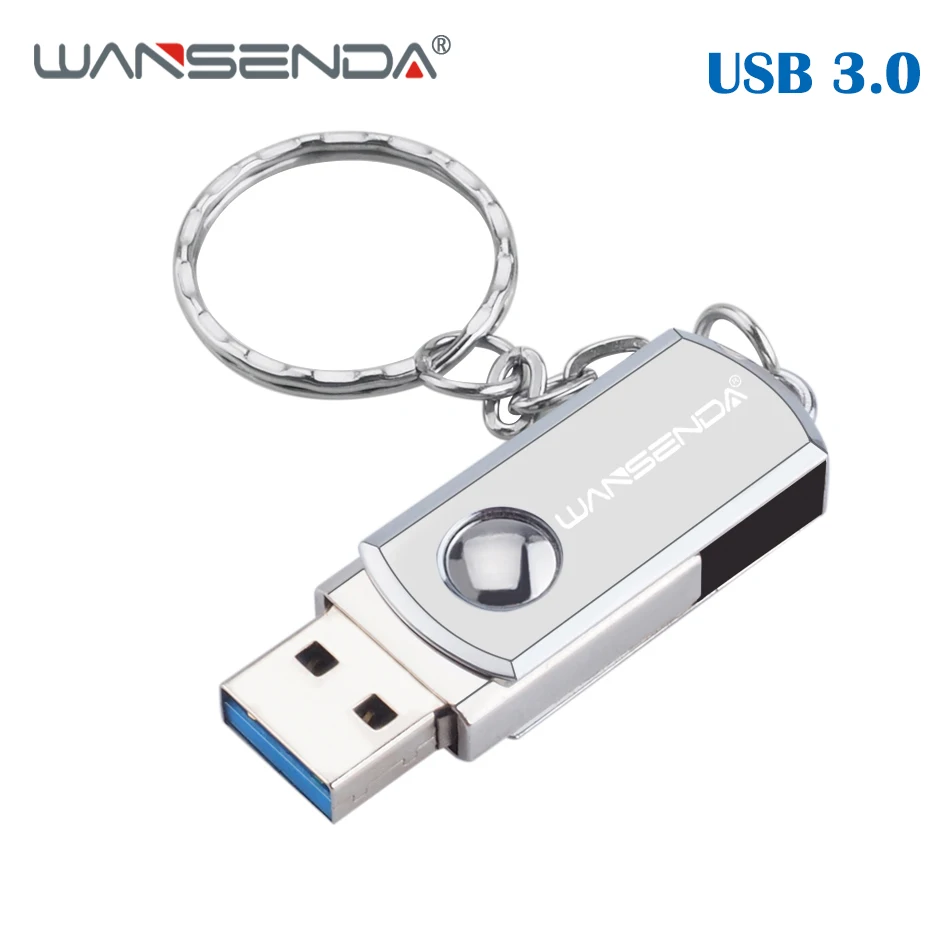 

New WANSENDA Keychain USB Flash Drive Rotation Pen Drive 128gb 64gb USB Stick 3.0 32gb 16gb 8gb High Speed Pendrive Memory Stick