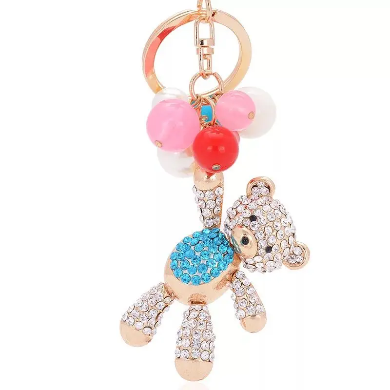 rhinestone teddy bear keychain