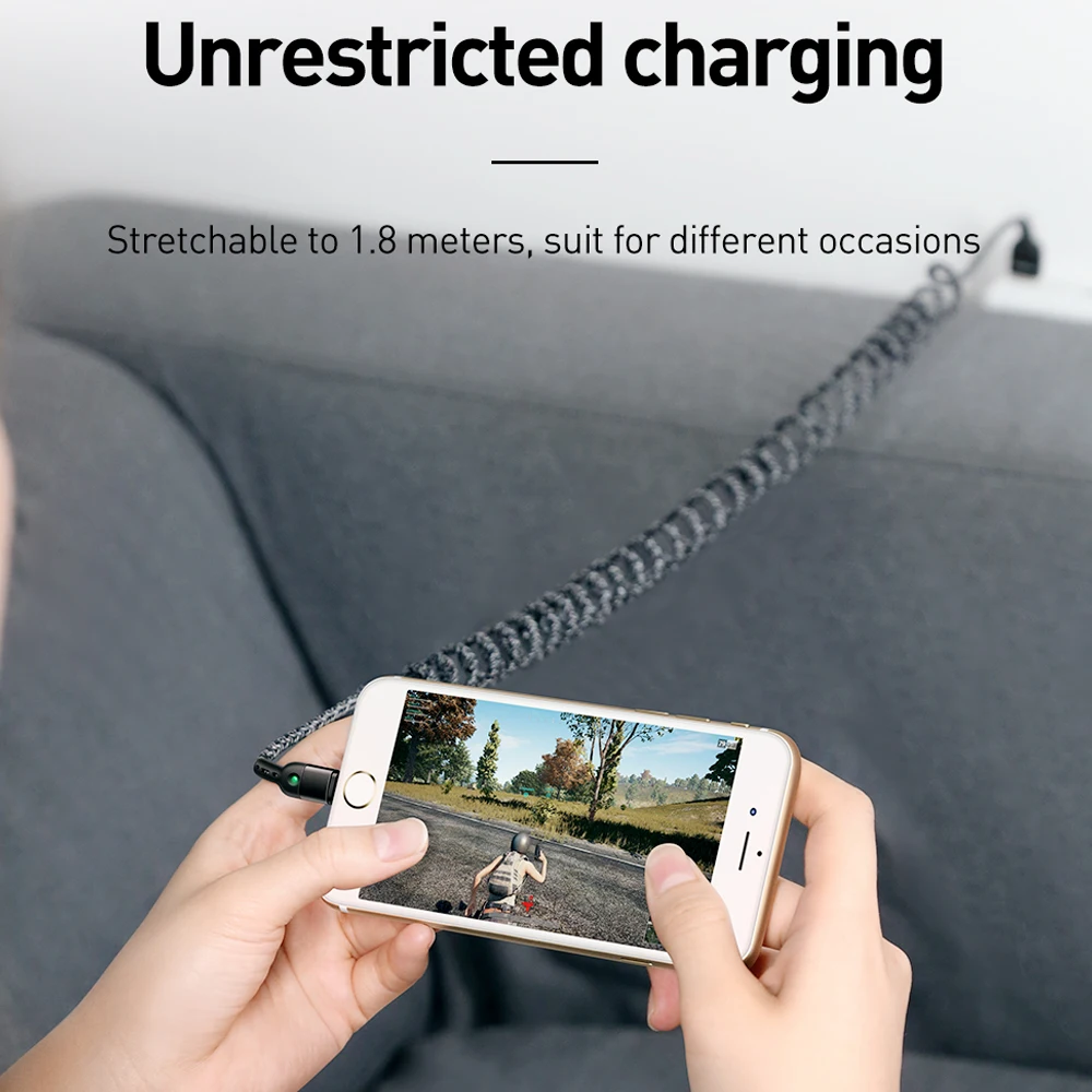 MCDODO Выдвижной USB кабель для зарядки телефона Шнур iPhone 11 Pro Max XR XS X 8 7 6 Plus 6s 5 быстрое