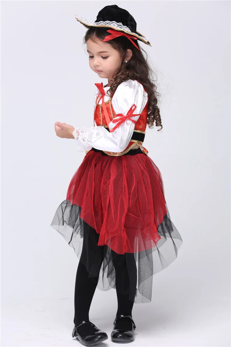 Девушки морской пират принцесса косплей костюмы ребенок Фэнтези маскарадное платье одежда Детский карнавальный костюм на Хэллоуин