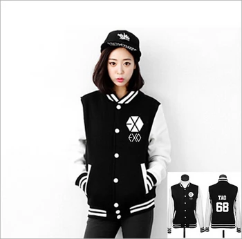 

2015 NEW EXO Hoodies Sweatshirts Fleece Sport Cotton Jacket Fashion Baseball Clothes Baseball Uniform Sports Suit