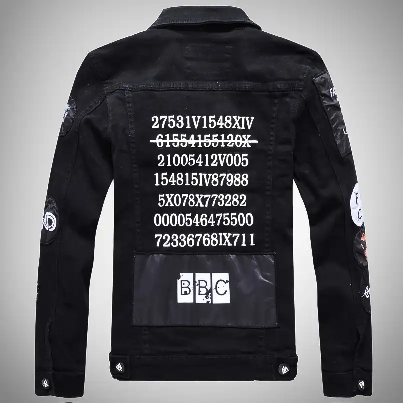 black jean jacket with designs