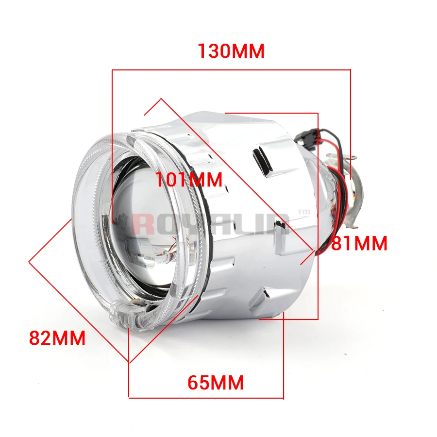 ROYALIN версия 8,1 мини би ксенон проектор светильник объектив H1 2,5 ''AE светодиодный ангельские глазки кожухи Белый Желтый Янтарный для DRL авто лампа