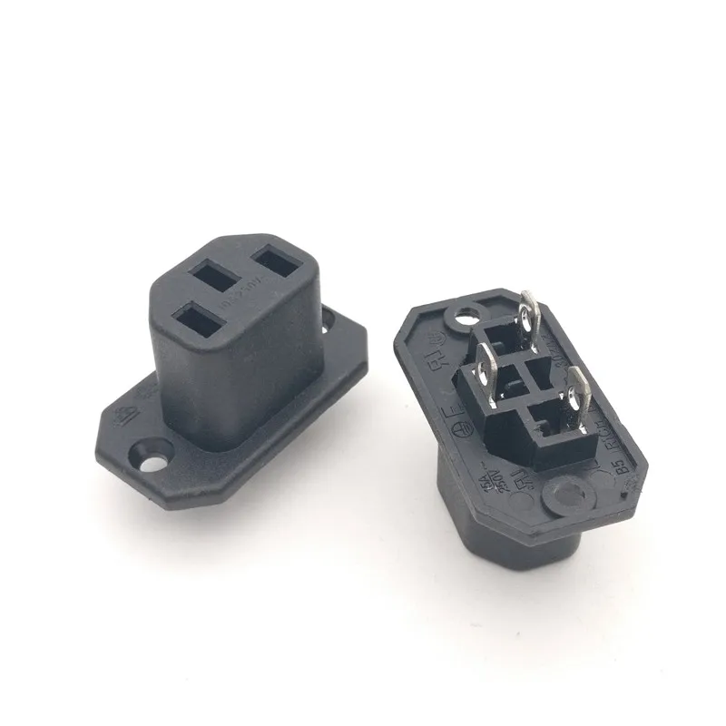 

IEC 60320 C13 Power Socket outlet Side Flange and Screw on Mounting solder terminal