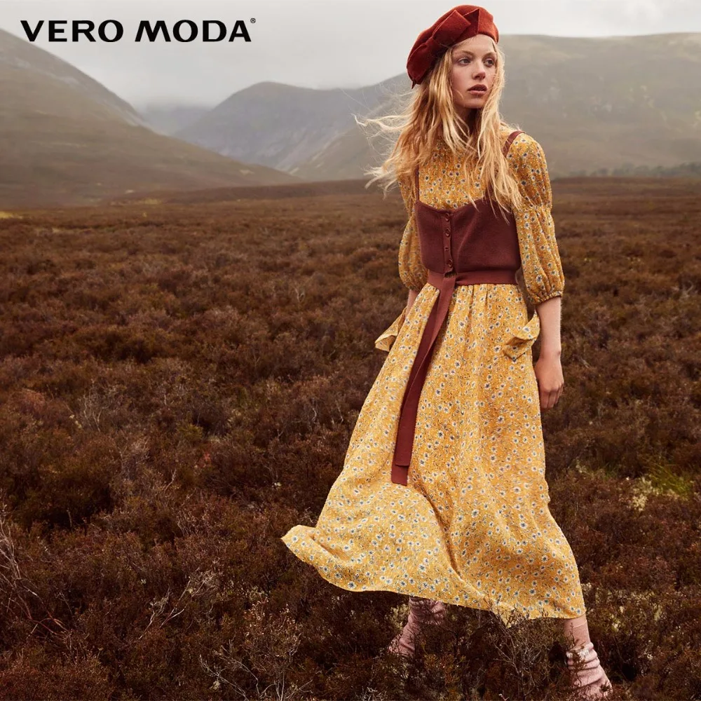 Vero Moda 2018 Fall Tube Top Two-piece Floral Dress31836Z517 Dresses
