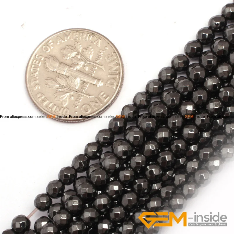 

Natural Magnetic Hematite Faceted Round Beads For Jewelry Making Strand 15 inch DIY Jewelry Accessorries Bead For Gifts 3mm-12mm