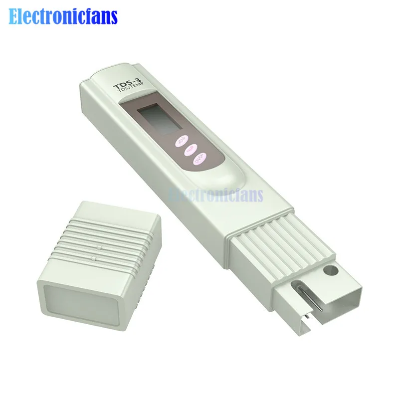 

LCD Digital TDS-3 Water Quality Purity Tester Meter Module TEMP PPM Test Filter 0-9990 PPM Temperature Pen