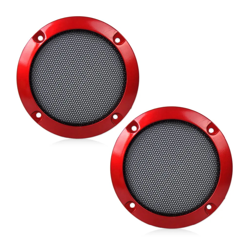 2pcs ABS 3" Speaker Decorative Circle Black Protective Grille Mesh Protection DIY
