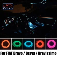 Автомобиль Для Укладки 9 М EL Провода/Для FIAT Bravo/Brava/Bravissimo/Интерьер Автомобиля Романтическая Атмосфера Лампы/Гибкий Неон Холодный свет