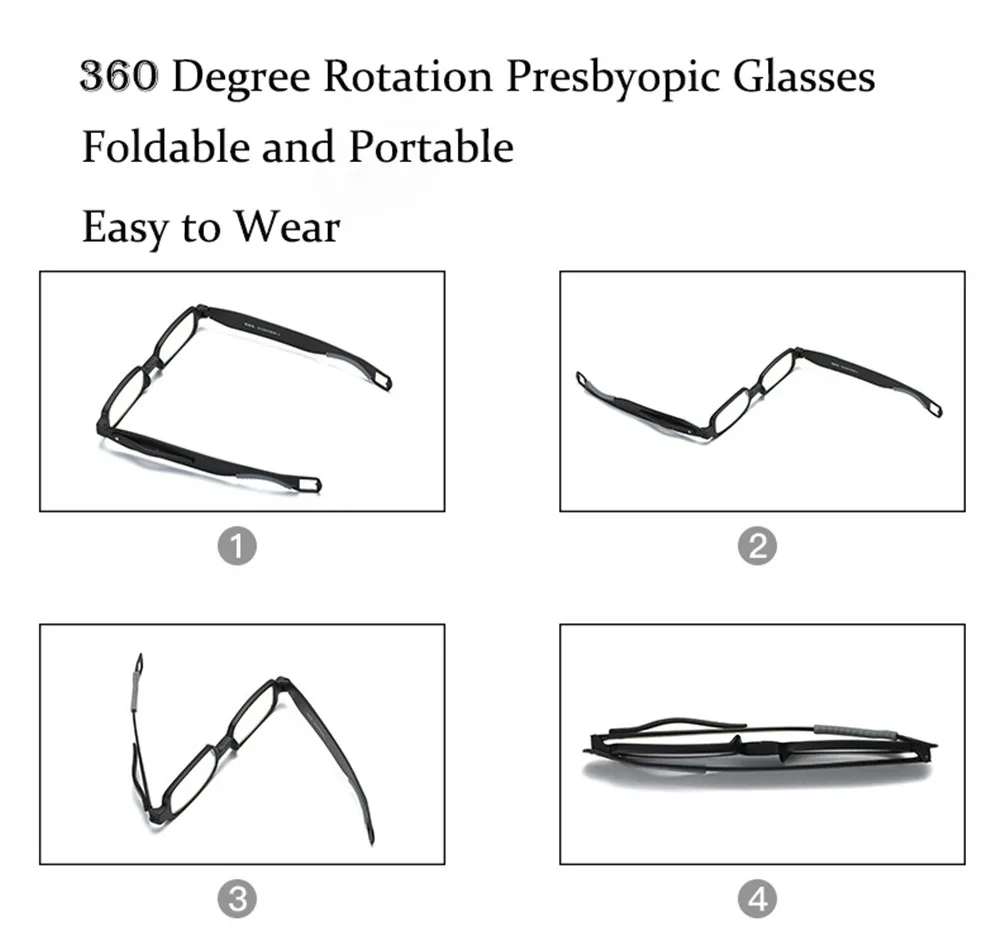 Горячая Распродажа, складные очки для чтения Clara Vida, складные очки для мужчин и женщин с поворотом на 360 градусов, чехол+ 1+ 1,5+ 2+ 2,5+ 3+ 3,5+ 4
