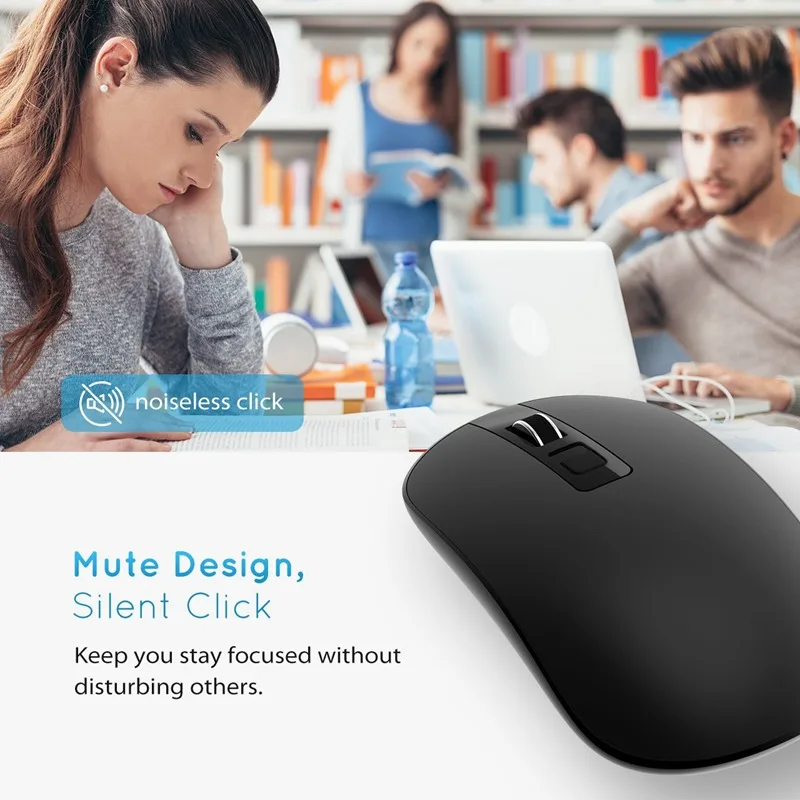 Беспроводная мышь VicTsing 1600DPI 2 4G USB оптическая компьютерная для ноутбука с нано