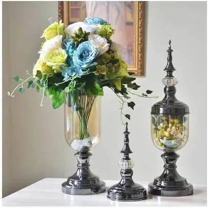 النمط الأوروبي طاولة غرفة المعيشة زينة ، الحديثة الإبداعية شفافة المزهريات ، الراقية المنزل الديكور النمط الأوروبي طاولة غرفة المعيشة زينة ، الحديثة الإبداعية شفافة المزهريات ، الراقية المنزل الديكور