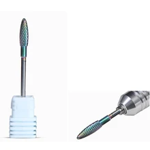 Женские радужные синие вольфрамовые стальные ноготки для ногтей, маникюрные сверла для ногтей, аксессуары для электрической дрели, Шлифовальная головка