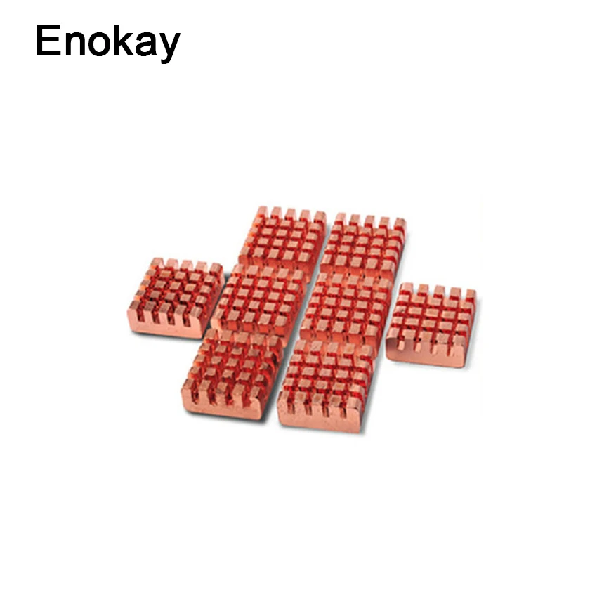 

8Pcs Copper Heat Sink Ram Heatsinks Cooler Adhesive Back for VGA GPU DDR DDR2 DDR3 RAM Memory IC Chipset Cooling 12*12*5mm