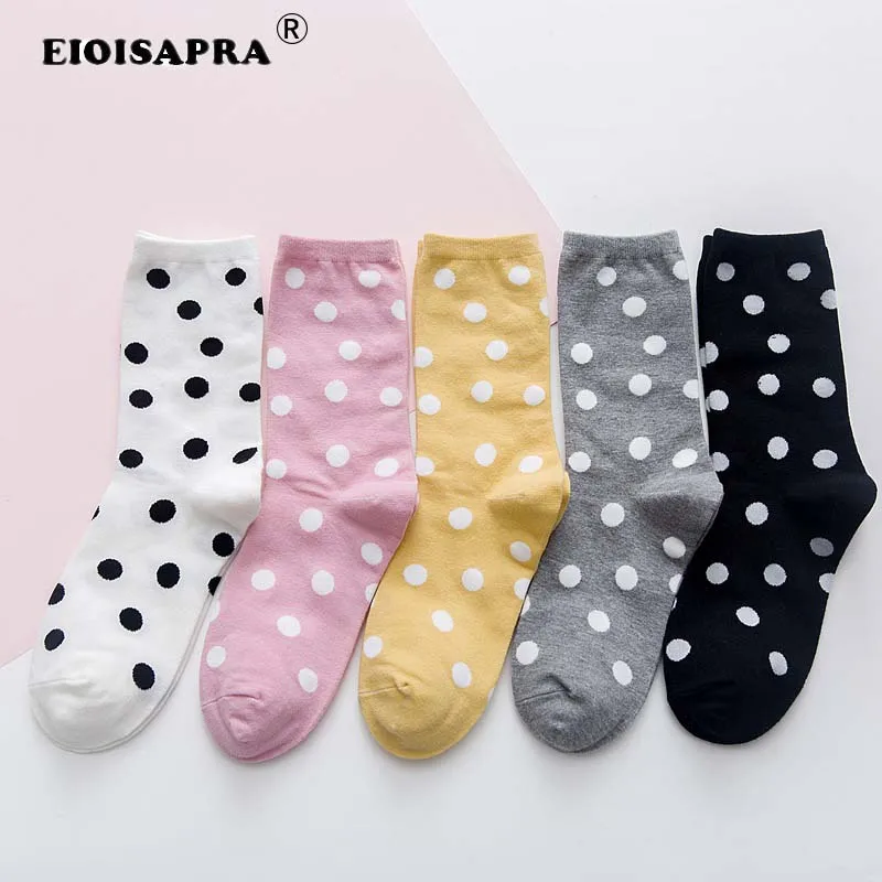 

[EIOISAPRA]College Style Japanese Big Dot Candy Color Heap Heap Women Ankle Socks Candy Color Kawaii Casual Elegant Socks Women