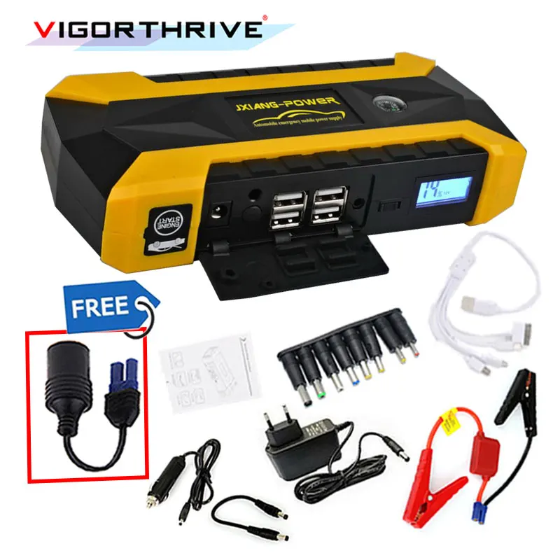 Portable Car Vehicle Jump Starter Charger mutifunction Mobile Device Laptop Auto Engine Emergency Battery Pack