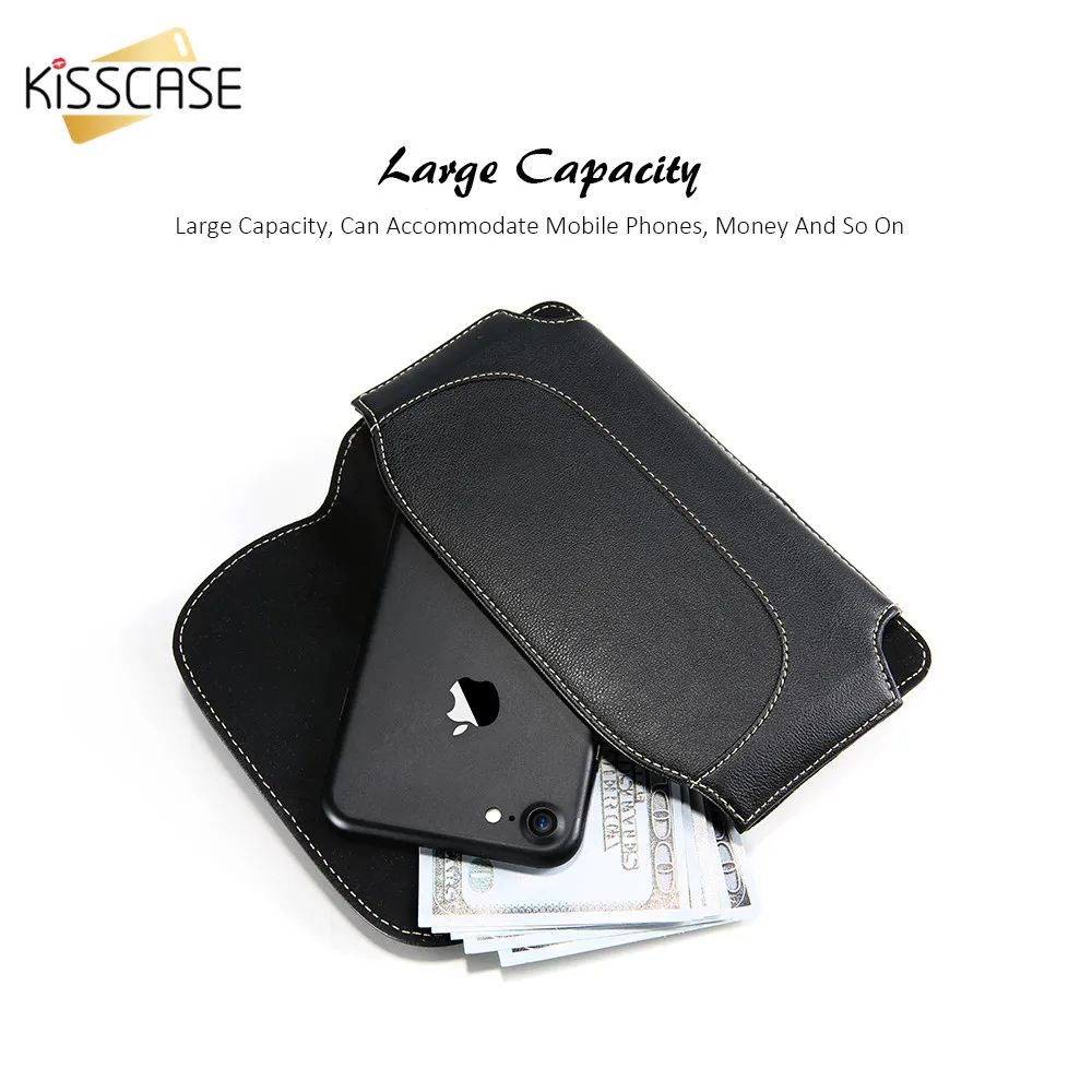 Кожаный поясной чехол KISSCASE для iPhone 6 6S 7 8 универсальный 4 дюймов деловые кожаные
