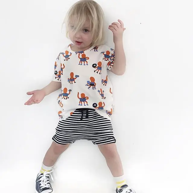 

Kids Clothing Set 2019 Summer Tinycottons Baby Boys Girls Octopus Top Tee T shirt Shorts Children Sports Suit TAO