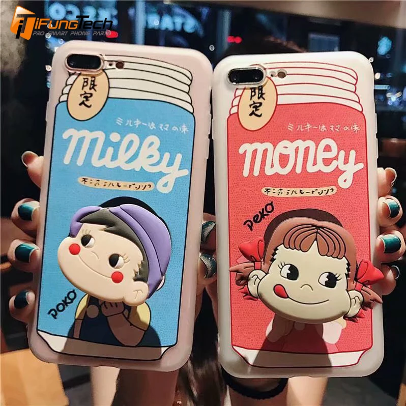 3D Japan Milk Milky Phone Case for iPhone 6S Plus 7 8 Emboss Silicone cover X XS MAX XR soft Coque |