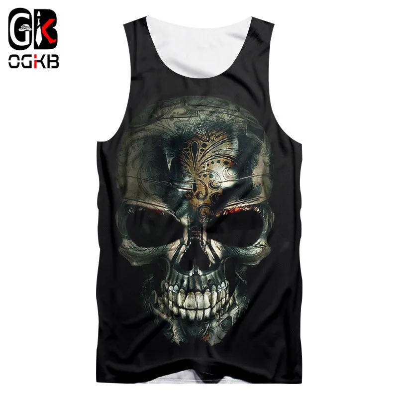 

OGKB Unisex Tank Top Summer Cool Print Flame Lion 3D Singlets Vest For Women/men Hiphop Punk Gothic Shirts Sleeveless Tees 5XL