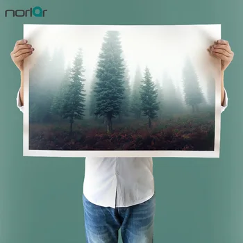 

Canvas Painting HD Printed Nature Landscape Foggy Forest Tree Wall Art Picture Print Oil Painting On Canvas Decor Art Unframed